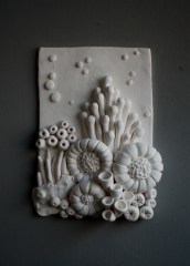 coral plaque 10x15cm on gray